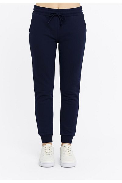 AXXEL Women's Navy Blue Tracksuit Bottom with Pocket and Elastic Legs-P1572