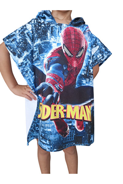 KIZILELMADA Boy's Poncho – 3-7 Years | Colorful Patterned | Suitable for Bathroom & Beach Use