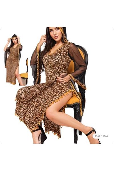 Generic Leopard Dance Suit with Back Hat
