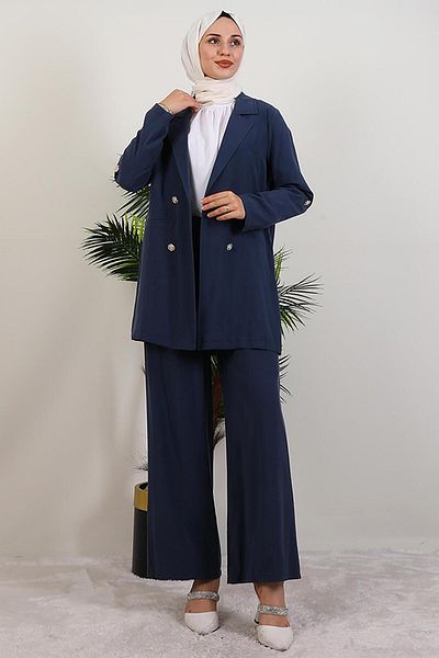GİYZAMİLA Σετ παντελονιού Elvin Navy Blue