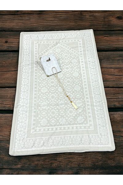 AYHANHOME 3 Piece Velvet Woven Sponge Filled Dowry Gift Prayer Rug