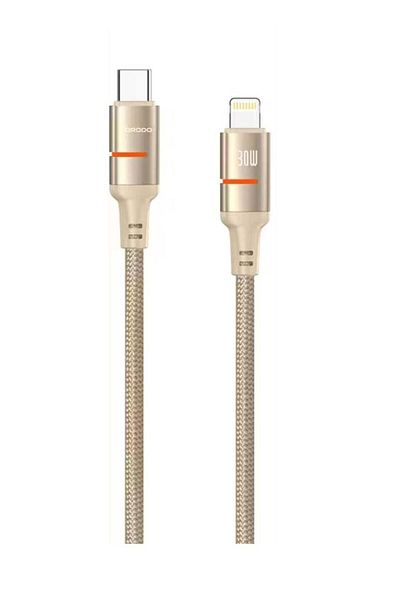 porodo USB-C to Lightning LED Light Cable with 30W Power Delivery, 480Mbps Transfer Speed, 1.2m Cabl