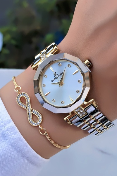 Daniel Klein Orijinal Garantili Çelik 3 ATM Su Geçirmez Gold Gümüş Renk Kadın Kol Saati Hediye Bileklik