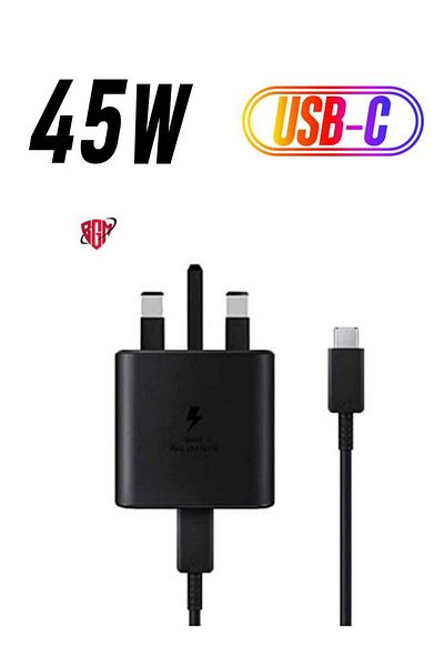 Shopi Samsung 45W USB Type C UK Travel Adaptor with Cable, EP-TA845XBEGGB