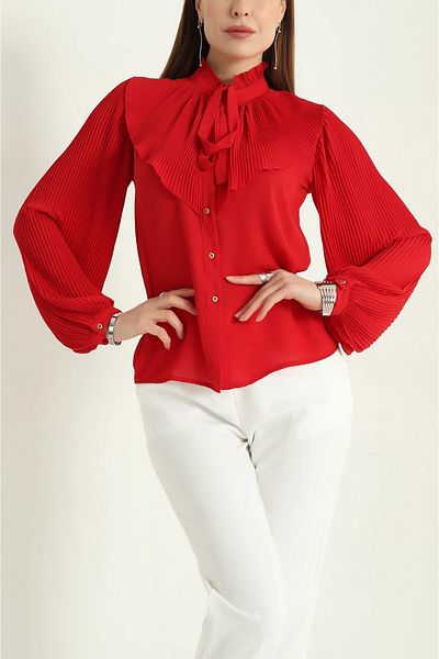 ModaLy Moda Jessica Accordion Design Women's Shirt 333964