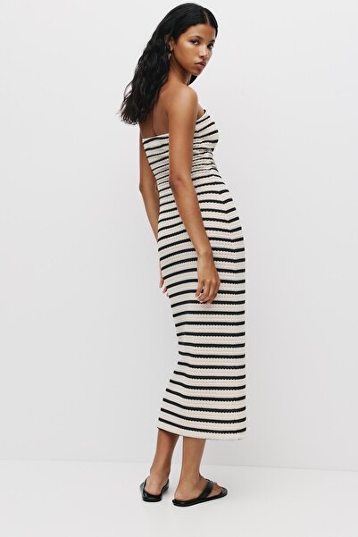 Pull & Bear Knit striped midi dress