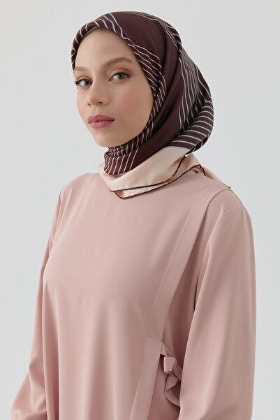 Tuğba Yansıma Twill İpek Eşarp - Bordo