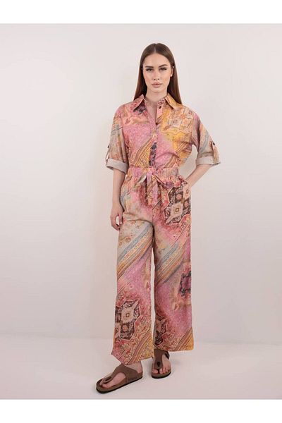 Pulli Collection Tallow Relaxed Pink Yellow Silk Suit
