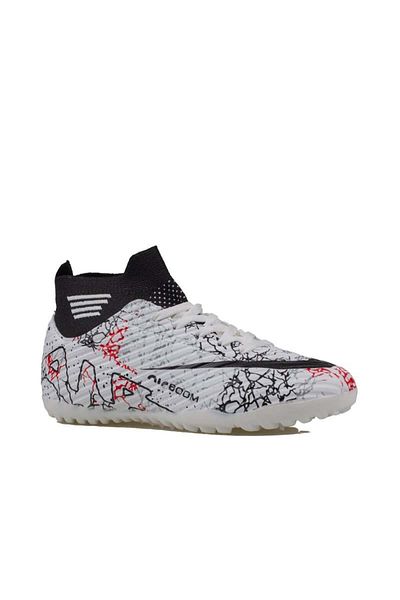 m2s White-Black Men's High-Rise Flexible Astroturf Field Shoes