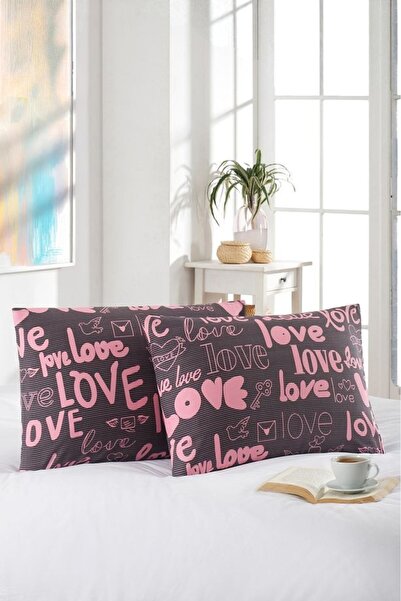 YALITEKS HOME مجموعة من 2 غطاء وسادة قطنية |   مطبوع |   50x70 سم