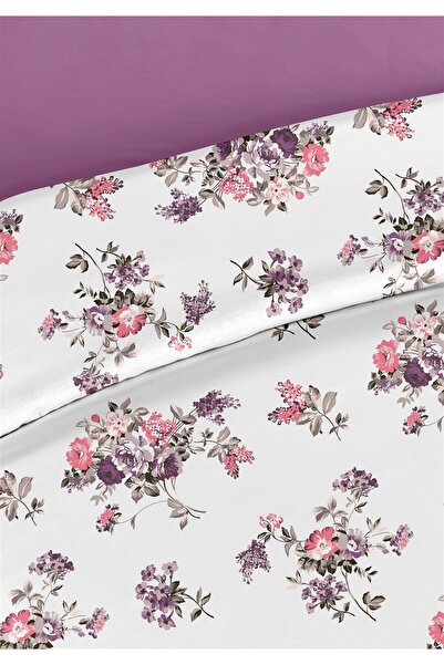 Evim Floret 100% Cotton Double Duvet Cover Set 200X220Cm Dark Lilac