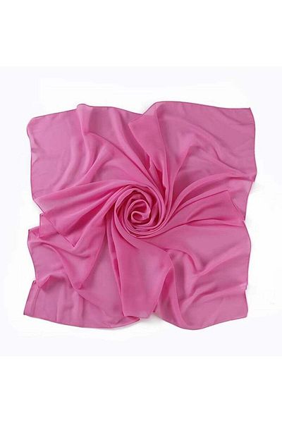 Shopi BGM Chiffon Scarf for Women Fashion Soft Chiffon Hijab Solid Color Headscarve - Pink