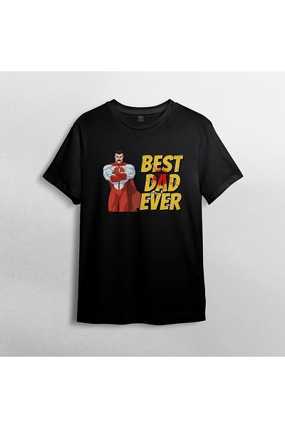 Pixxa Invincible Omni-Man Best Dad Ever Unisex 100% Cotton Crew Neck T-Shirt