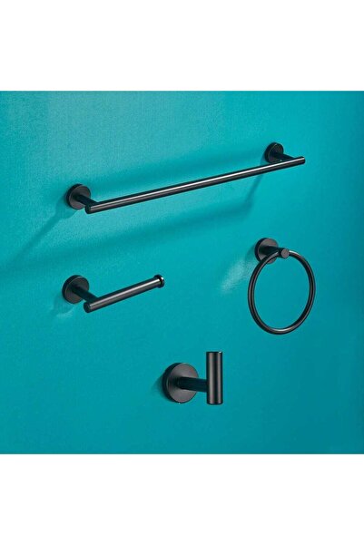 CasaVie Bathroom accessories set, matte black, 4 pieces, code 1547