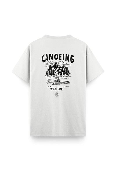 Oksit Tricou unisex cu decolteu tip ciclism cu imprimeu pe spate Canoening