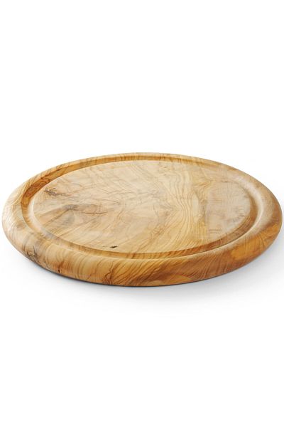 HENDI Deska do serwowania wędlin serów przekąsek z drewna oliwnego okrągła śr. 260 mm