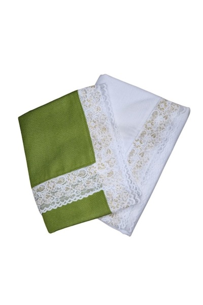 ARIALE Fata de masa si traversa Green by 4, cu dantela, 140x100 cm, textil, M...