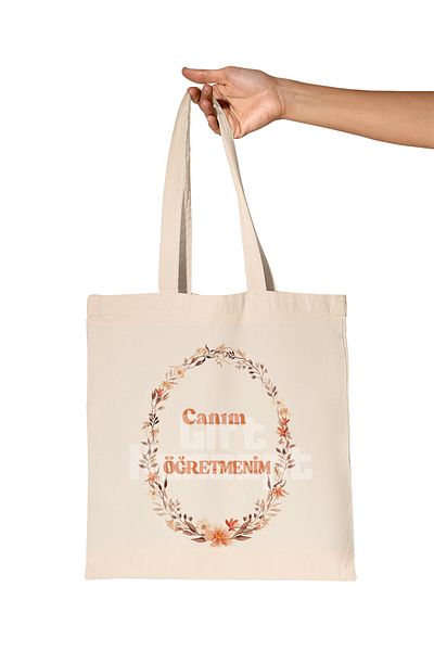 giftkonsept My Dear Teacher Printed Teacher's Day Organic Raw Cloth Bag