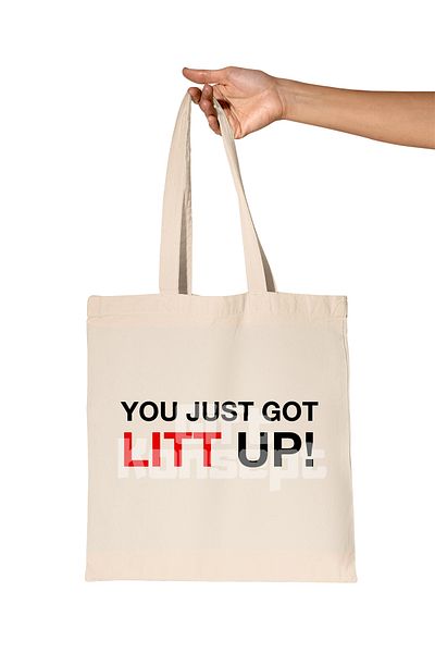giftkonsept You Just Got Litt up Printed Suits Organic Raw Cloth Bag