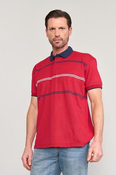 Çetinkaya Chester Polo 3950 Men's Polo Neck 30/1 Knitted T-Shirt Red