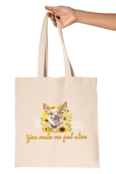 giftkonsept You Me and the Dogs Dog Lover Printed Gift Organic Raw Cloth Bag