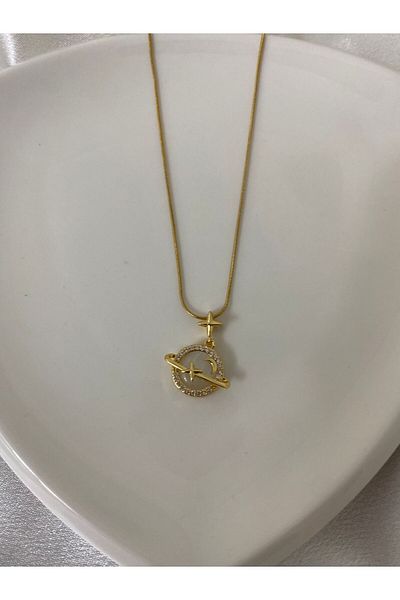 stainless steell Stoned Planet Steel Necklace