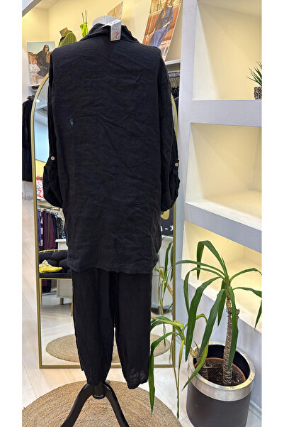 Lino Puro 100% Linen Suit Black