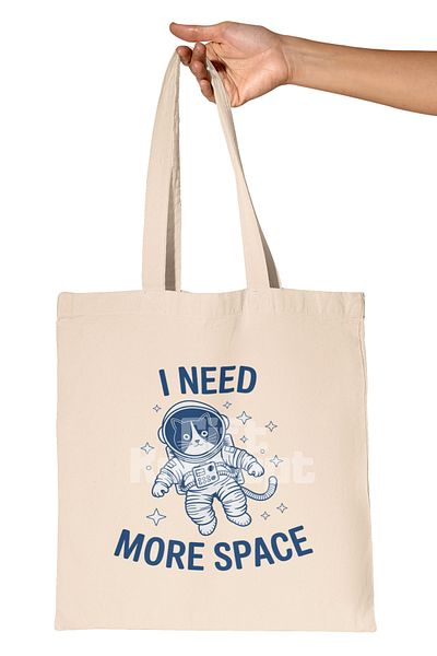 giftkonsept Cat Funny Humorous Cat Lover Cat Owner Fun Printed Gift Organic Raw Cloth Bag