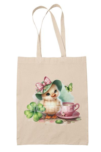 giftkonsept Cute Chick Printed Gift Organic Raw Cloth Bag