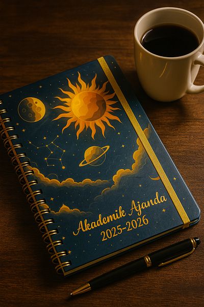 Andofis Академичен дневен ред А5 септември 2025 - декември 2026 г. Мотивационен дневен ред със спираловидни твърди корици и ластици