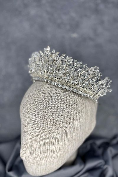 Limelia Silver Livan Beaded Bridal Henna Crown Hair Accessory