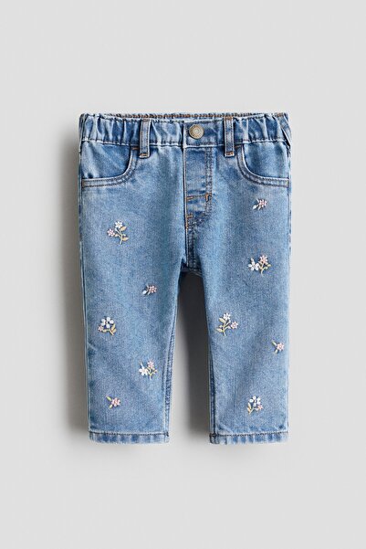 H&M İşleme Detaylı Kot Pantolon