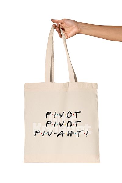giftkonsept Pivot Ross Printed Friends Organic Raw Cloth Bag