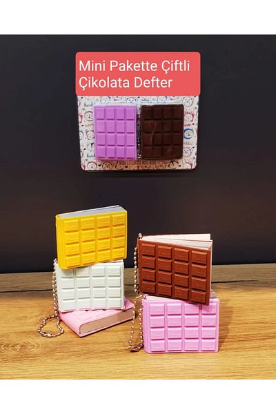 Wolawood Mini Double Chocolate Notepad Scented Special Design Cute Agenda Gift Notepad Fun Set of 2