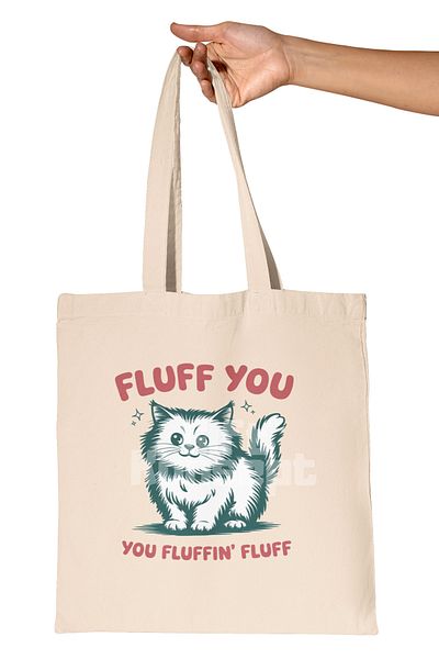 giftkonsept Cat Funny Humorous Cat Lover Cat Owner Fun Printed Gift Organic Raw Cloth Bag