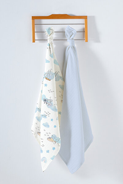 Kanz Multi-Purpose Baby Muslin Blanket Set of 2 - Boat