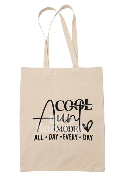 giftkonsept Cool Aunt Vibes Cool Aunt Vibes Printed Gift Organic Raw Cloth Bag