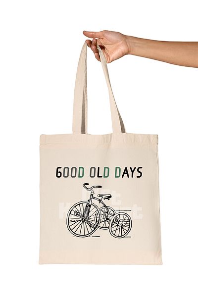 giftkonsept Good Old Days-Bicycle Printed Gift Organic Raw Cloth Bag