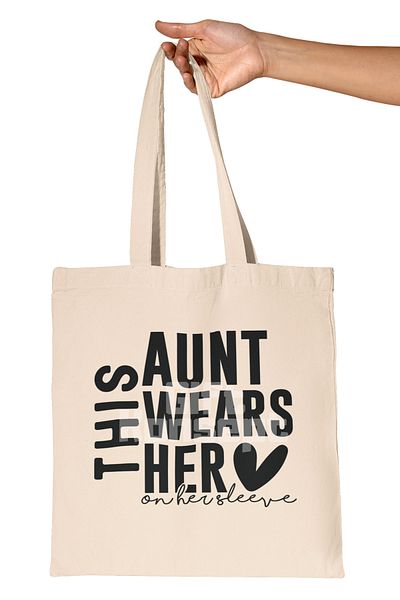 giftkonsept Aunt Special Meaningful Aunt Hala Printed Gift Organic Raw Cloth Bag