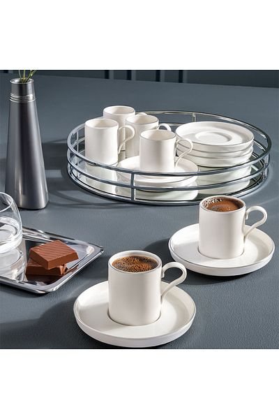 Kütahya Porcelain Bone Desire 12Piece.Coffee Tk.Platinum