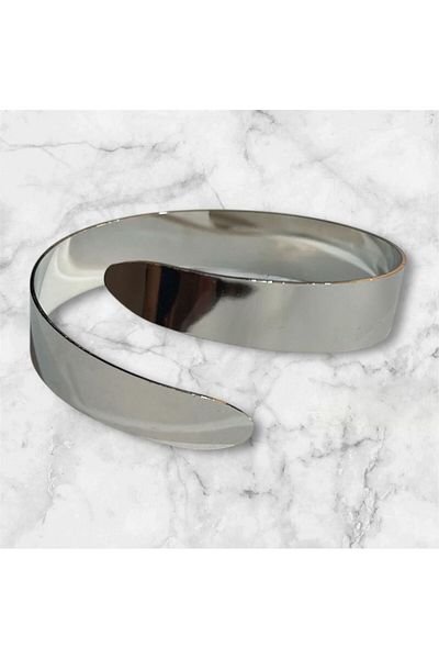YEBİİ Geometric Metal Punk Arm Ring-Arm Bracelet-Thick-Silver Color Spiral Model
