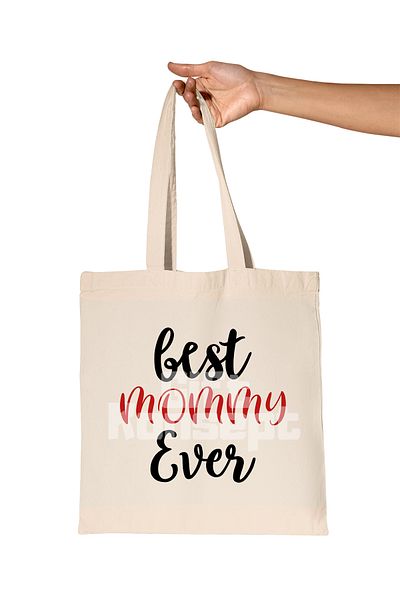 giftkonsept Best Mommy Ever Printed Mother's Day Organic Raw Cloth Bag