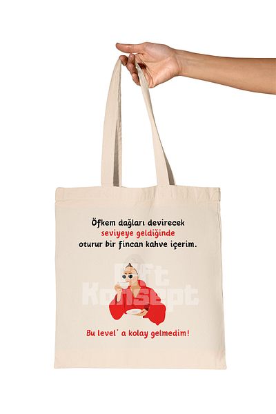 giftkonsept I Didn'T Easily Get to This Level - Women's Funny Printed Gift Organic Raw Cloth Bag