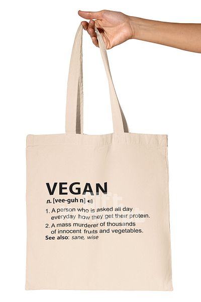 giftkonsept Vegan Noun Printed Gift Organic Raw Cloth Bag