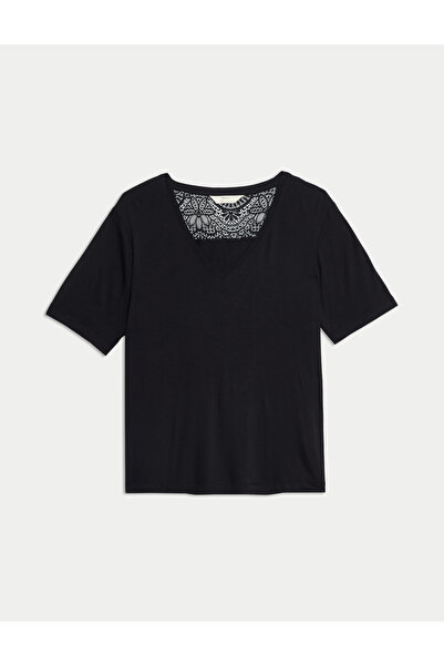 Marks & Spencer Dantel Detaylı Pijama Üstü