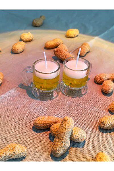 Plantarrium Design Mini Bira Bardağı Dekoratif Mum (2'li) – 4,5 cm | El Yapım...