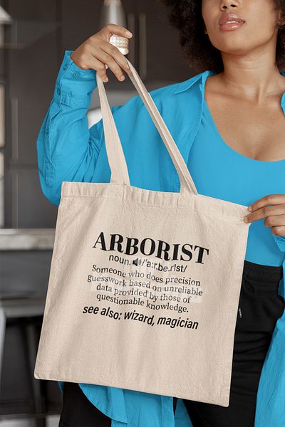 giftkonsept Arborist Noun Definition Printed Arborist Printed Gift Organic Raw Cloth Bag