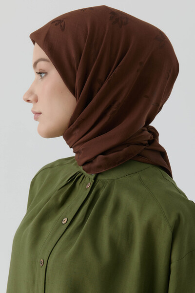 Tuğba Buket Jakar Naturel Eşarp - Acı Kahve