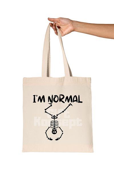 giftkonsept I'M Normal Skeleton Printed Gift Organic Raw Cloth Bag