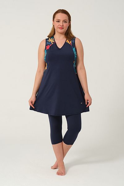 TESMAY Plus Size Half Closed Swimsuit